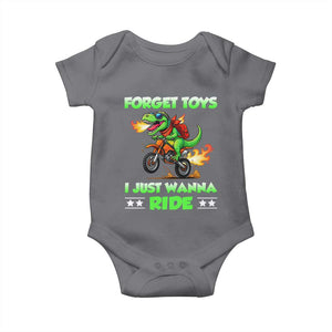 Motocross Dirt Bike Boys Baby Onesie Forget Toys I Just Wanna Ride TS14 Charcoal Print Your Wear