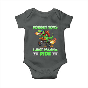 Motocross Dirt Bike Boys Baby Onesie Forget Toys I Just Wanna Ride TS14 Dark Heather Print Your Wear