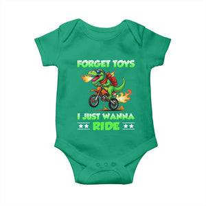 Motocross Dirt Bike Boys Baby Onesie Forget Toys I Just Wanna Ride TS14 Irish Green Print Your Wear