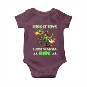 Motocross Dirt Bike Boys Baby Onesie Forget Toys I Just Wanna Ride TS14 Maroon Print Your Wear