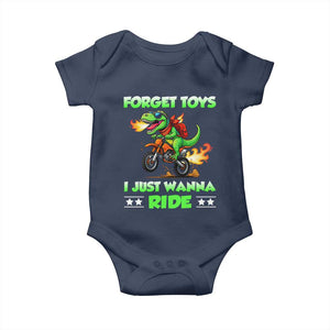 Motocross Dirt Bike Boys Baby Onesie Forget Toys I Just Wanna Ride TS14 Navy Print Your Wear