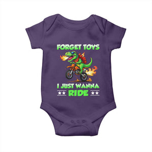 Motocross Dirt Bike Boys Baby Onesie Forget Toys I Just Wanna Ride TS14 Purple Print Your Wear