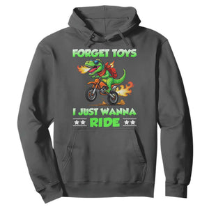 Motocross Dirt Bike Boys Hoodie Forget Toys I Just Wanna Ride TS14 Dark Heather Print Your Wear