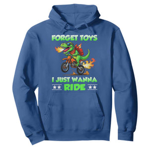 Motocross Dirt Bike Boys Hoodie Forget Toys I Just Wanna Ride TS14 Royal Blue Print Your Wear