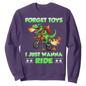 Motocross Dirt Bike Boys Sweatshirt Forget Toys I Just Wanna Ride TS14 Purple Print Your Wear