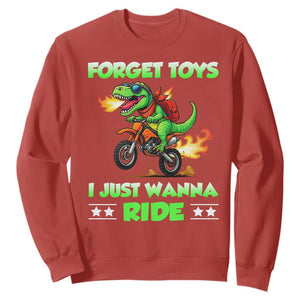 Motocross Dirt Bike Boys Sweatshirt Forget Toys I Just Wanna Ride TS14 Red Print Your Wear