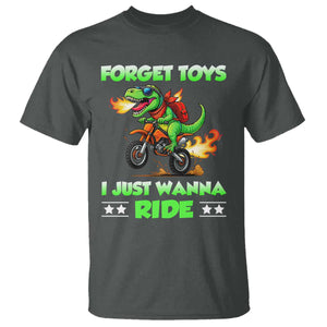 Motocross Dirt Bike Boys T Shirt Forget Toys I Just Wanna Ride TS14 Dark Heather Print Your Wear