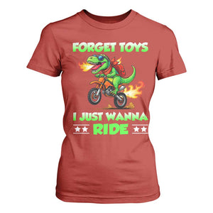 Motocross Dirt Bike Boys T Shirt For Women Forget Toys I Just Wanna Ride TS14 Red Print Your Wear