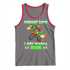 Motocross Dirt Bike Boys Tank Top Forget Toys I Just Wanna Ride TS14 Deep Heather Red Print Your Wear