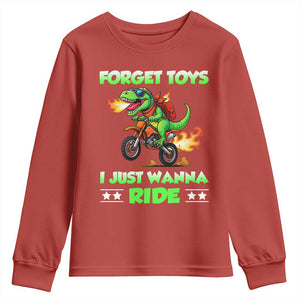 Motocross Dirt Bike Boys Youth Sweatshirt Forget Toys I Just Wanna Ride TS14 Red Print Your Wear