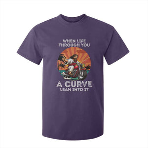 Funny Jesus Christian Motorcycle T Shirt For Kid When Life Throws You A Curve Lean Into It TS14 Purple Print Your Wear