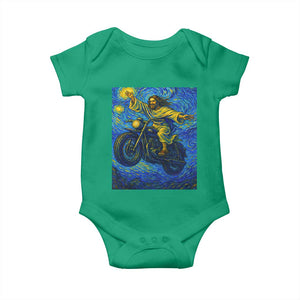 Funny Jesus Christian Motorcycle Baby Onesie Starry Night Van Gogh Biker TS14 Irish Green Print Your Wear