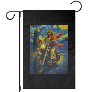 Jesus Christian Motorcycle Starry Night Van Gogh Garden Flag TS14 Black Print Your Wear