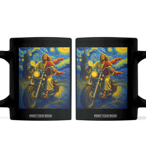 Jesus Christian Motorcycle Starry Night Van Gogh Coffee Mug TS14 Black Print Your Wear