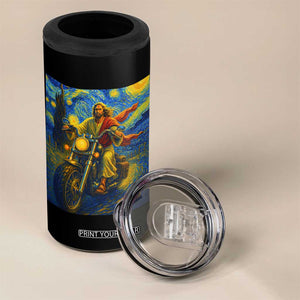 Jesus Christian Motorcycle Starry Night Van Gogh 4 in 1 Can Cooler Tumbler TS14 Print Your Wear