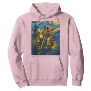 Jesus Christian Motorcycle Starry Night Van Gogh Hoodie TS14 Light Pink Print Your Wear