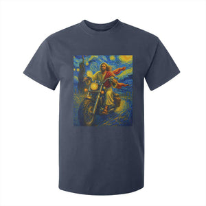 Jesus Christian Motorcycle Starry Night Van Gogh T Shirt For Kid TS14 Navy Print Your Wear