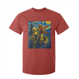 Jesus Christian Motorcycle Starry Night Van Gogh T Shirt For Kid TS14 Red Print Your Wear