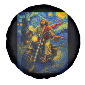 Jesus Christian Motorcycle Starry Night Van Gogh Spare Tire Cover TS14 Print Your Wear