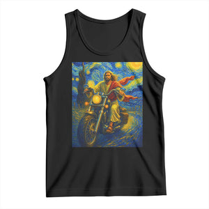 Jesus Christian Motorcycle Starry Night Van Gogh Tank Top TS14 Black Print Your Wear