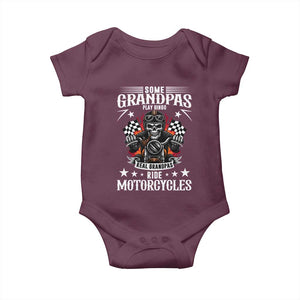 Funny Grandpa Biker Baby Onesie Some Grandpas Play Bingo Real Grandpas Ride Motorcycles TS14 Maroon Print Your Wear