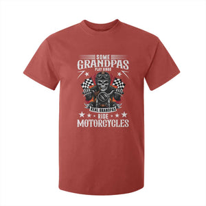 Funny Grandpa Biker T Shirt For Kid Some Grandpas Play Bingo Real Grandpas Ride Motorcycles TS14 Red Print Your Wear