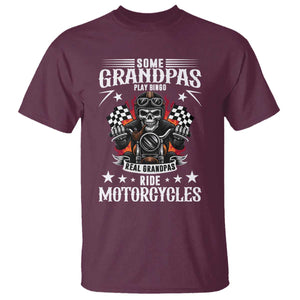 Funny Grandpa Biker T Shirt Some Grandpas Play Bingo Real Grandpas Ride Motorcycles TS14 Maroon Print Your Wear