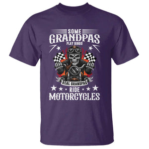 Funny Grandpa Biker T Shirt Some Grandpas Play Bingo Real Grandpas Ride Motorcycles TS14 Purple Print Your Wear
