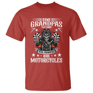Funny Grandpa Biker T Shirt Some Grandpas Play Bingo Real Grandpas Ride Motorcycles TS14 Red Print Your Wear