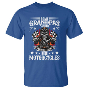 Funny Grandpa Biker T Shirt Some Grandpas Play Bingo Real Grandpas Ride Motorcycles TS14 Royal Blue Print Your Wear