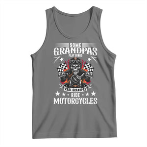 Funny Grandpa Biker Tank Top Some Grandpas Play Bingo Real Grandpas Ride Motorcycles TS14 Black Heather Print Your Wear