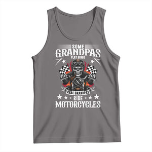 Funny Grandpa Biker Tank Top Some Grandpas Play Bingo Real Grandpas Ride Motorcycles TS14 Deep Heather Print Your Wear