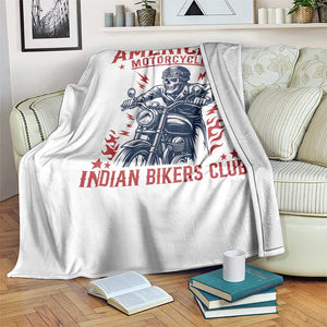 Funny Skeleton Motorcycle Throw Blanket American Motorcycle Indian Bikers Club TS14 Print Your Wear