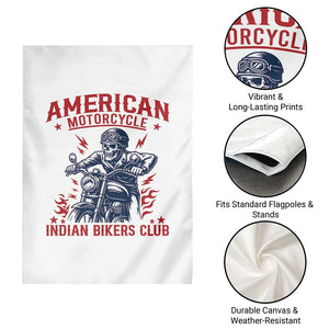 Funny Skeleton Motorcycle Garden Flag American Motorcycle Indian Bikers Club TS14 Print Your Wear