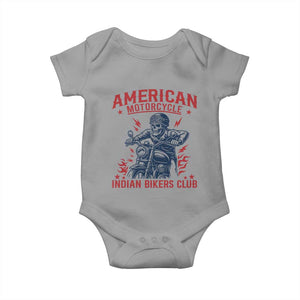 Funny Skeleton Motorcycle Baby Onesie American Motorcycle Indian Bikers Club TS14 Sport Gray Print Your Wear