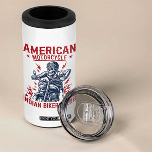 Funny Skeleton Motorcycle 4 in 1 Can Cooler Tumbler American Motorcycle Indian Bikers Club TS14 Print Your Wear
