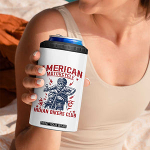 Funny Skeleton Motorcycle 4 in 1 Can Cooler Tumbler American Motorcycle Indian Bikers Club TS14 Print Your Wear