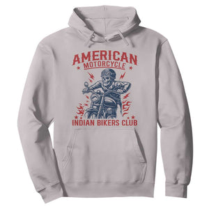 Funny Skeleton Motorcycle Hoodie American Motorcycle Indian Bikers Club TS14 Ice Gray Print Your Wear