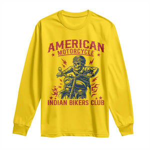 Funny Skeleton Motorcycle Long Sleeve Shirt American Motorcycle Indian Bikers Club TS14 Daisy Print Your Wear