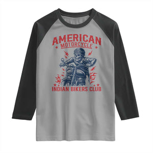 Funny Skeleton Motorcycle Raglan Shirt American Motorcycle Indian Bikers Club TS14 Sport Gray Black Print Your Wear
