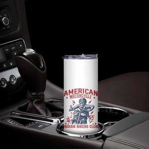 Funny Skeleton Motorcycle Skinny Tumbler American Motorcycle Indian Bikers Club TS14 Print Your Wear
