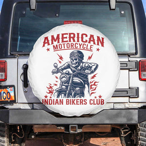 Funny Skeleton Motorcycle Spare Tire Cover American Motorcycle Indian Bikers Club TS14 No hole White Print Your Wear