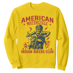 Funny Skeleton Motorcycle Sweatshirt American Motorcycle Indian Bikers Club TS14 Daisy Print Your Wear