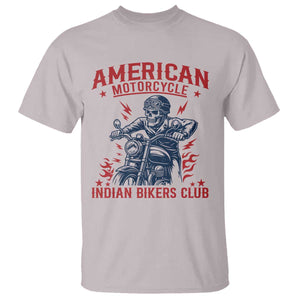 Funny Skeleton Motorcycle T Shirt American Motorcycle Indian Bikers Club TS14 Ice Gray Print Your Wear