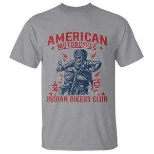 Funny Skeleton Motorcycle T Shirt American Motorcycle Indian Bikers Club TS14 Sport Gray Print Your Wear
