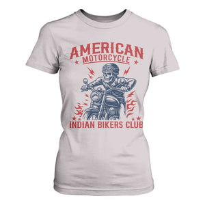 Funny Skeleton Motorcycle T Shirt For Women American Motorcycle Indian Bikers Club TS14 Ice Gray Print Your Wear