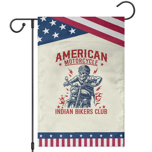 Funny Skeleton Motorcycle Garden Flag American Motorcycle Indian Bikers Club TS14 Modern Beige Blue Print Your Wear