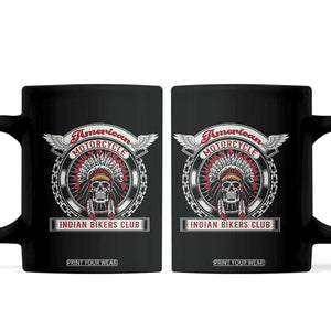 Native American Indian Chief Skull Motorcycle Headdress Coffee Mug TS14 Black Print Your Wear