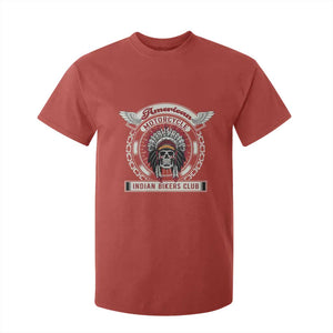 Native American Indian Chief Skull Motorcycle Headdress T Shirt For Kid TS14 Red Print Your Wear