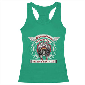 Native American Indian Chief Skull Motorcycle Headdress Racerback Tank Top TS14 Irish Green Print Your Wear